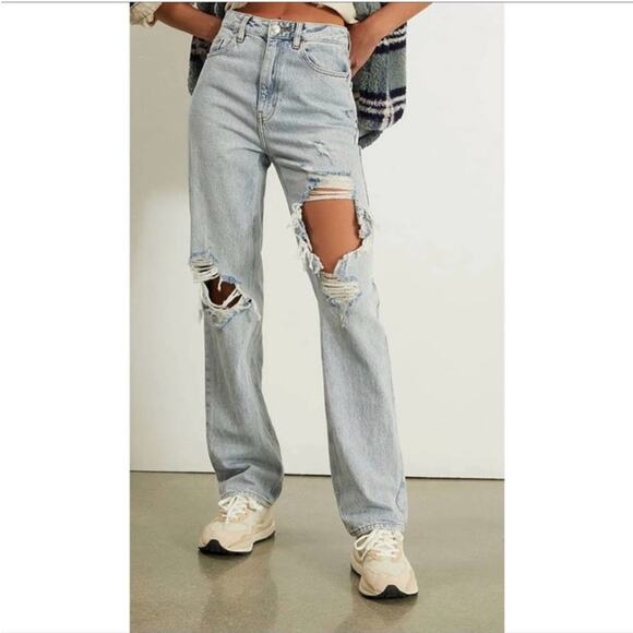 Pacsun Distressed Rigid Denim 90s Boyfriend Jeans - Size 26 - Picture 1 of 6